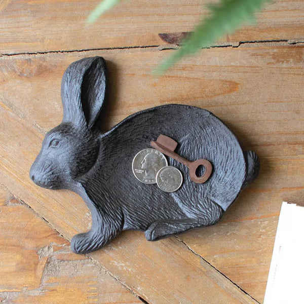 Cast Iron Rabbit Trinket Tray