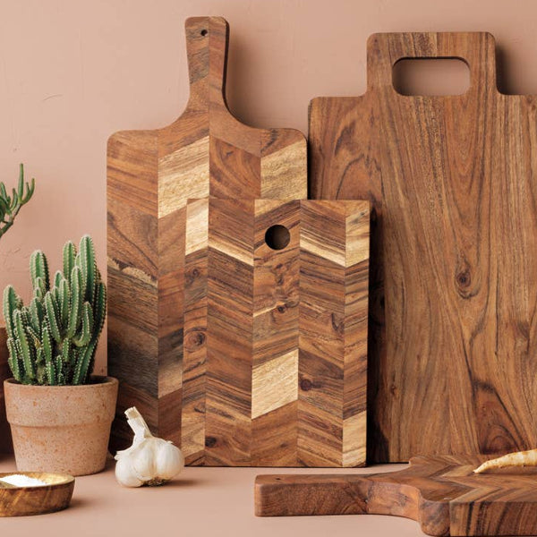 10" Acacia Chevron Serving Board