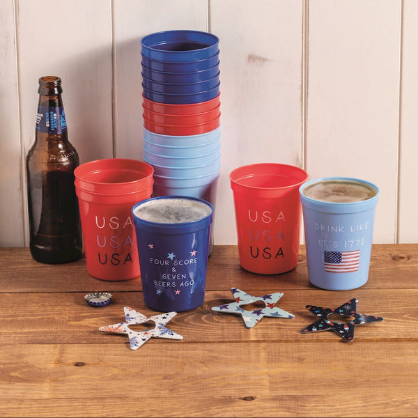 Patriotic Cup Set w/ Bottle Opener