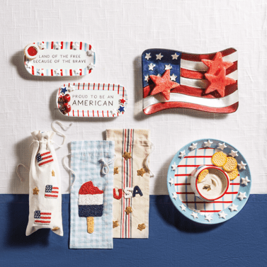Star Rimmed Chip and Dip Plate w/ Bowl