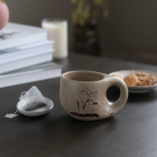 Stoneware Floral Mug