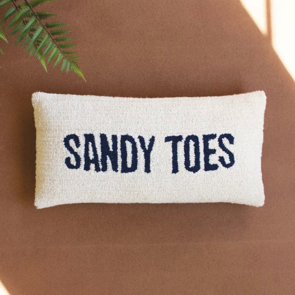 Sandy Toes Hand-Hooked Pillow
