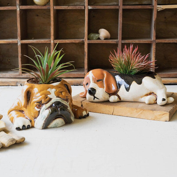 Ceramic Dog Planter