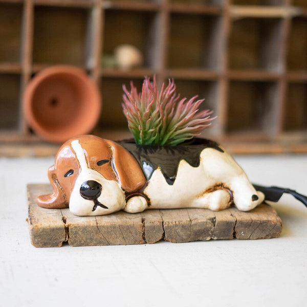 Ceramic Dog Planter