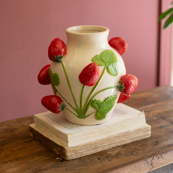 Ceramic Strawberry Vase