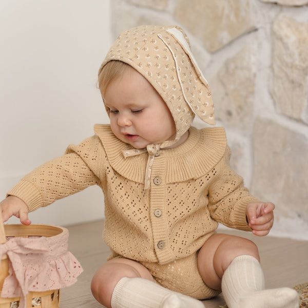 Ruffle Collar Cardigan - Butterscotch