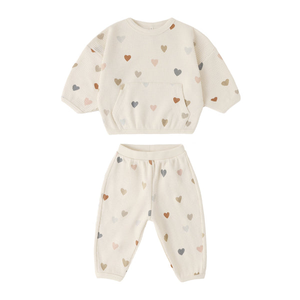 Waffle Sweater Set - Confetti Hearts