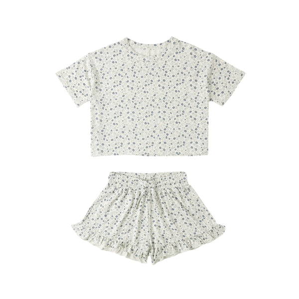Mosie Set - Blue Ditsy
