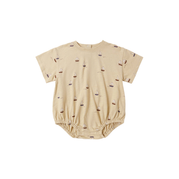 Relaxed Bubble Romper - Sailboats