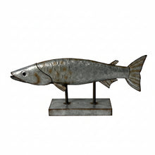 Load image into Gallery viewer, Galvanized Metal Fish w/ Stand