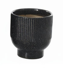Grooved Black Planter, 3 Sizes