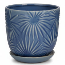 Load image into Gallery viewer, Blue Floral Patterned Planter