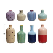 Load image into Gallery viewer, Hand-Painted Stoneware Bud Vase
