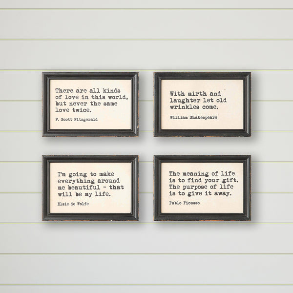 Black Framed Wall Decor w/ Saying