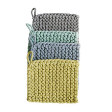 Load image into Gallery viewer, 8" Cool Tone Crocheted Pot Holder