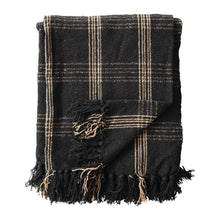 Load image into Gallery viewer, Black/Tan Plaid Throw
