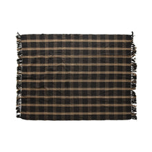Load image into Gallery viewer, Black/Tan Plaid Throw