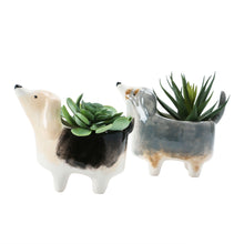 Load image into Gallery viewer, Hand-Painted Ceramic Dog Planter
