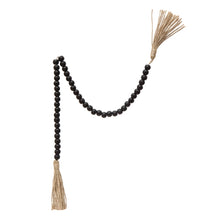 Load image into Gallery viewer, 28" Black Wood Bead/Jute Garland
