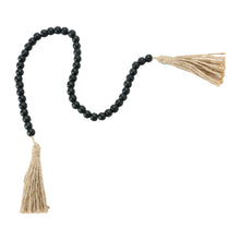 Load image into Gallery viewer, 28" Black Wood Bead/Jute Garland