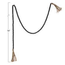 Load image into Gallery viewer, 72" Black Wood Bead/Jute Garland