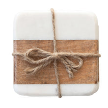 Load image into Gallery viewer, Wood &amp; Marble Square Coaster