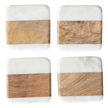 Load image into Gallery viewer, Wood &amp; Marble Square Coaster