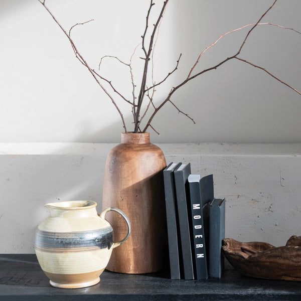 Walnut Finished Wood Vase - 2 Sizes