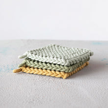 Load image into Gallery viewer, Green/Yellow Crocheted Pot Holder