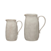 Load image into Gallery viewer, White Glazed Stoneware Pitcher