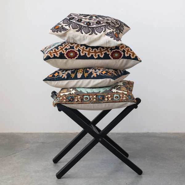 Embroidered Lumbar Pillow