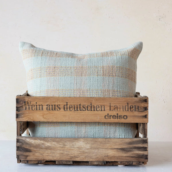 20" Pastel Plaid Woven Pillow