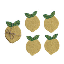 Load image into Gallery viewer, S/4 Beaded Lemon Coasters
