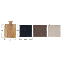 Load image into Gallery viewer, S/4 Waffle Dish Cloths &amp; Board Set