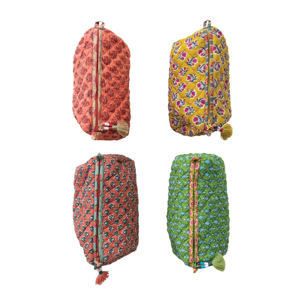 Quilted Cotton Zip Pouch