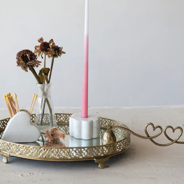 Scalloped Marble Taper Base