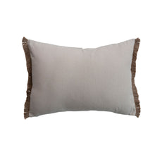 Load image into Gallery viewer, Embroidered Flowers w/ Jute Fringe Pillow