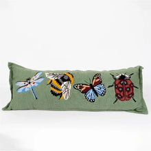 Load image into Gallery viewer, Embroidered Bug Lumbar Pillow