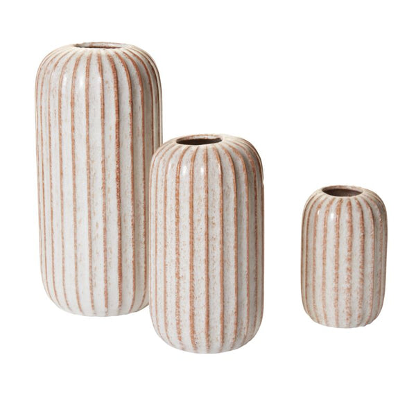 Beige Speckled Tube Vase