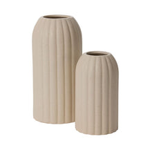 Load image into Gallery viewer, White Ribbed Tube Vase