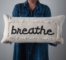 Load image into Gallery viewer, "Breathe" Embroidered Pillow