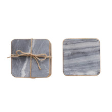 Load image into Gallery viewer, 4" Marble Coasters w/ Gold Edge